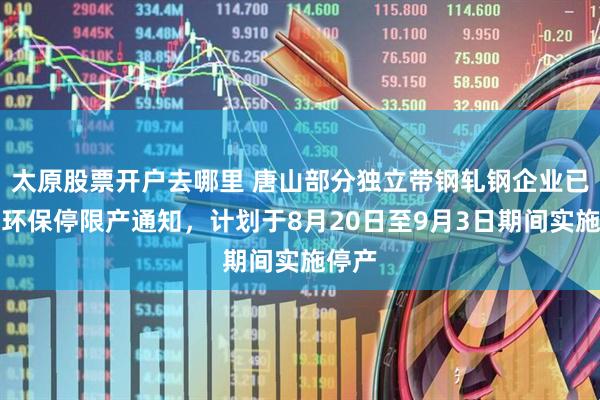 太原股票开户去哪里 唐山部分独立带钢轧钢企业已接到环保停限产通知，计划于8月20日至9月3日期间实施停产